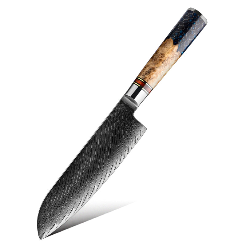 Damastmesser Santoku Honeycomb Griff