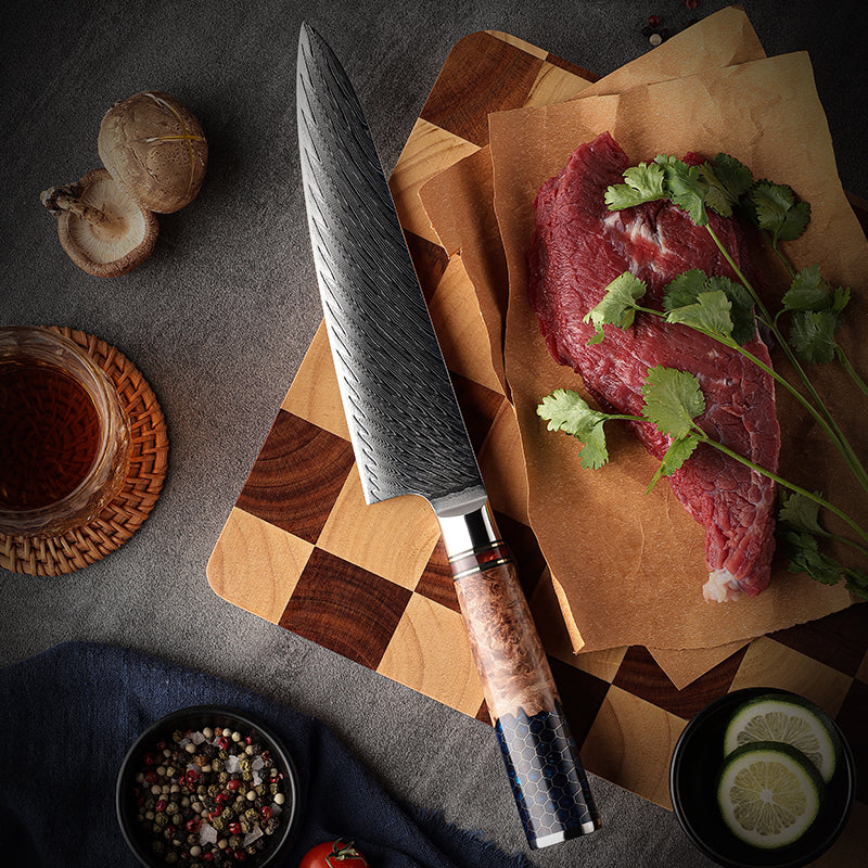 Damastmesser Honeycomb Handle