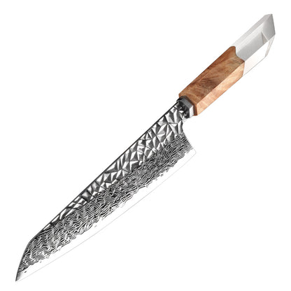 Damastmesser mit Stabilisiertes Holz+Harz-Griff